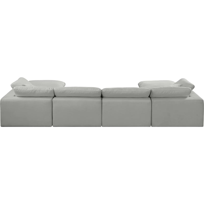 Meridian Furniture Comfy Grey Linen Textured Fabric 6-Pc. Modular Sectional