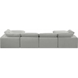 Meridian Furniture Comfy Grey Linen Textured Fabric 6-Pc. Modular Sectional