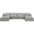 Meridian Furniture Comfy Grey Linen Textured Fabric 6-Pc. Modular Sectional