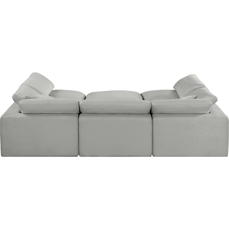Meridian Furniture Comfy Grey Linen Textured Fabric 6-Pc. Modular Sectional