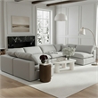 Meridian Furniture Comfy Grey Linen Textured Fabric 6-Pc. Modular Sectional