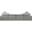 Meridian Furniture Comfy Grey Linen Textured Fabric 6-Pc. Modular Sectional