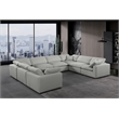Meridian Furniture Comfy Grey Linen Textured Fabric 8-Pc. Modular Sectional