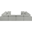 Meridian Furniture Comfy Grey Linen Textured Fabric 8-Pc. Modular Sectional
