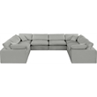 Meridian Furniture Comfy Grey Linen Textured Fabric 8-Pc. Modular Sectional