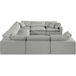 Meridian Furniture Comfy Grey Linen Textured Fabric 8-Pc. Modular Sectional