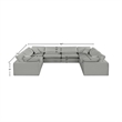 Meridian Furniture Comfy Grey Linen Textured Fabric 8-Pc. Modular Sectional