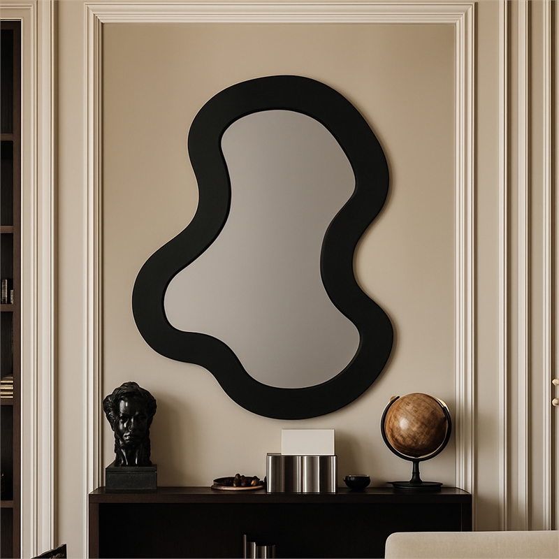 Meridian Furniture Oblique Black Mirror