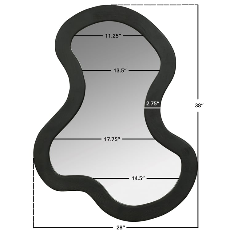 Meridian Furniture Oblique Black Mirror