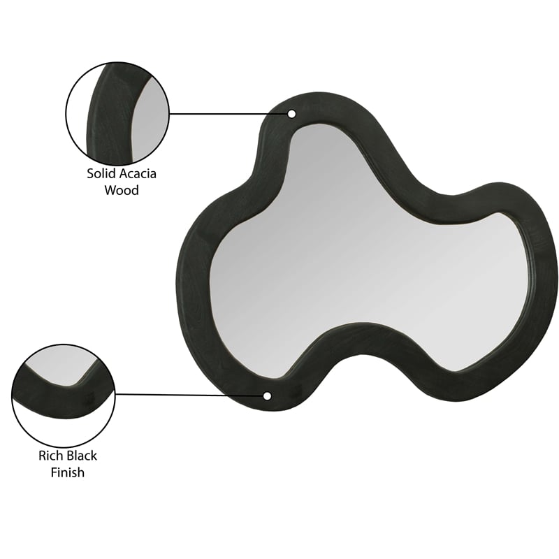 Meridian Furniture Oblique Black Mirror