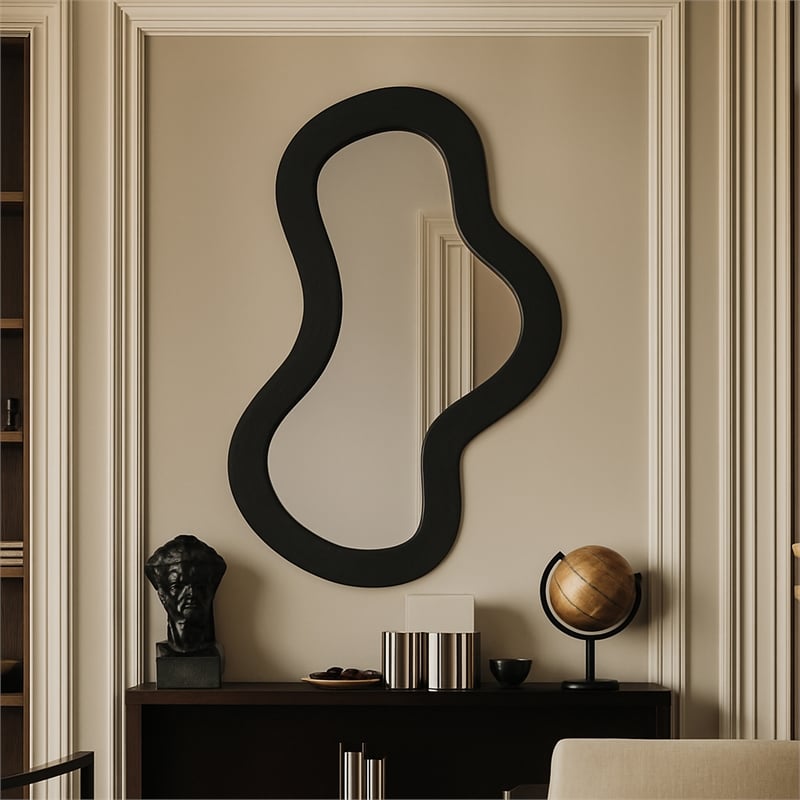 Meridian Furniture Oblique Black Mirror