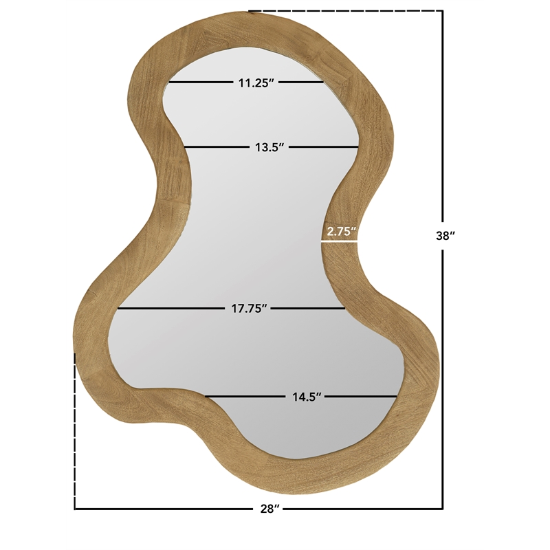 Meridian Furniture Oblique Oak Mirror