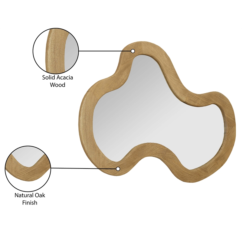 Meridian Furniture Oblique Oak Mirror