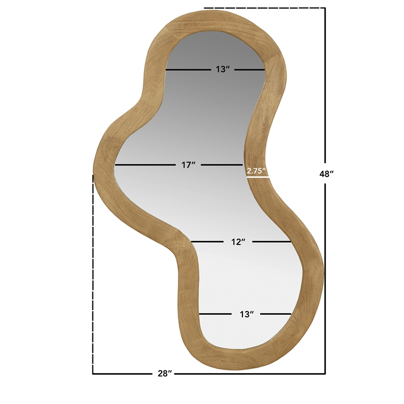 Meridian Furniture Oblique Oak Mirror
