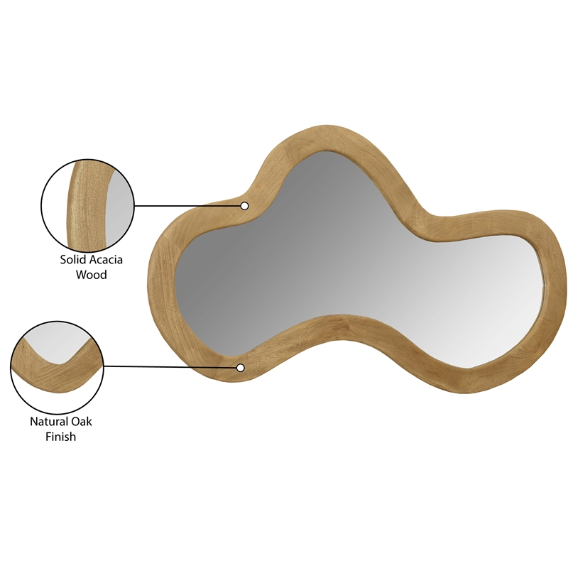 Meridian Furniture Oblique Oak Mirror