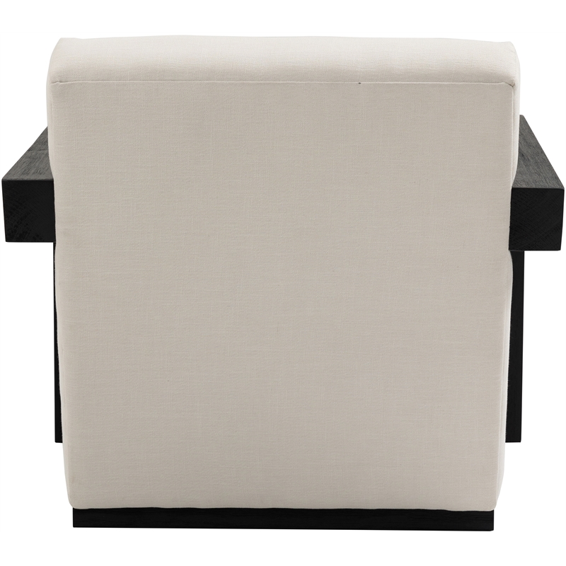 Meridian Furniture Ward Cream Linen Textured Fabric Accent Chair