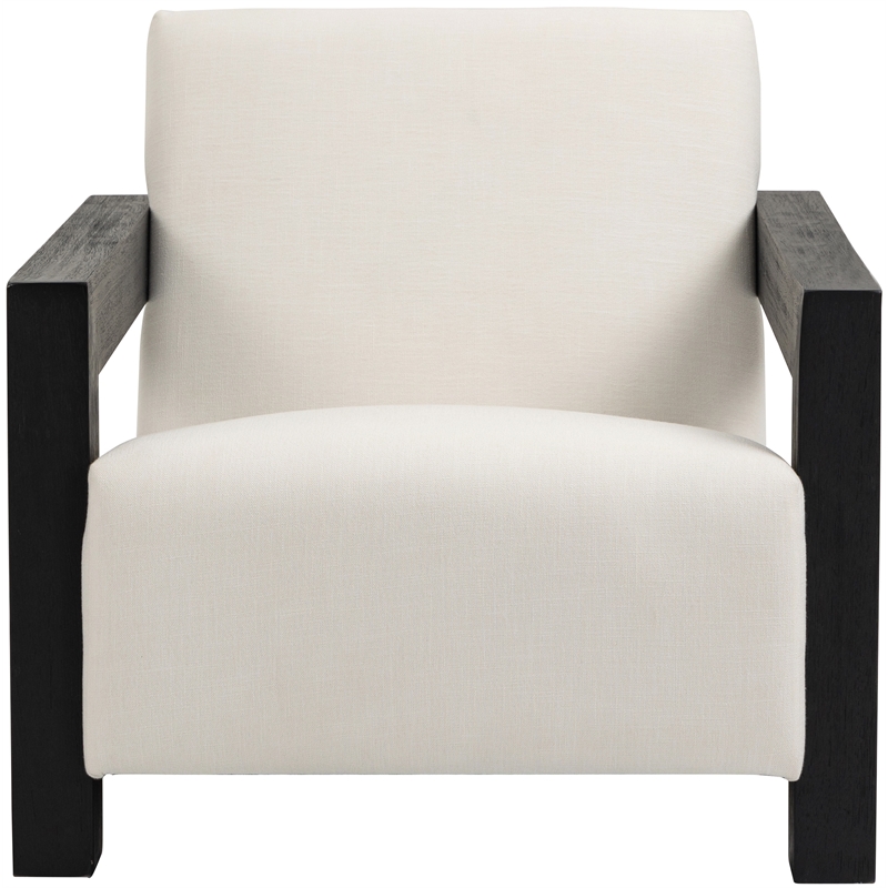 Meridian Furniture Ward Cream Linen Textured Fabric Accent Chair