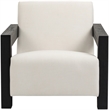 Meridian Furniture Ward Cream Linen Textured Fabric Accent Chair