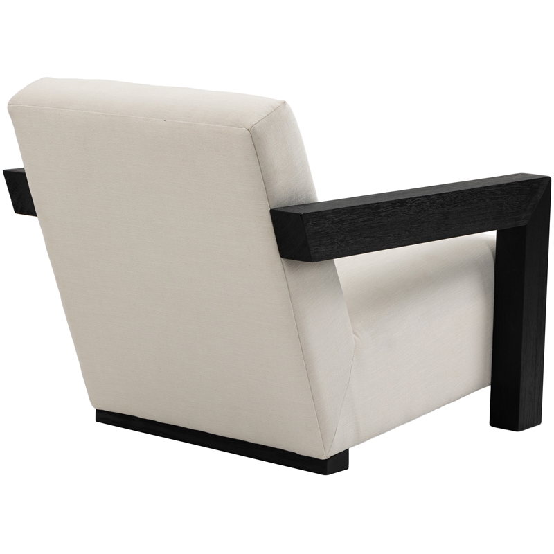 Meridian Furniture Ward Cream Linen Textured Fabric Accent Chair