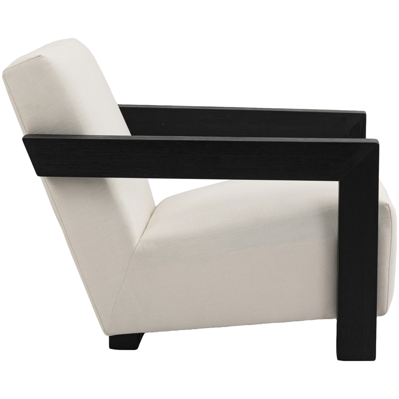 Meridian Furniture Ward Cream Linen Textured Fabric Accent Chair