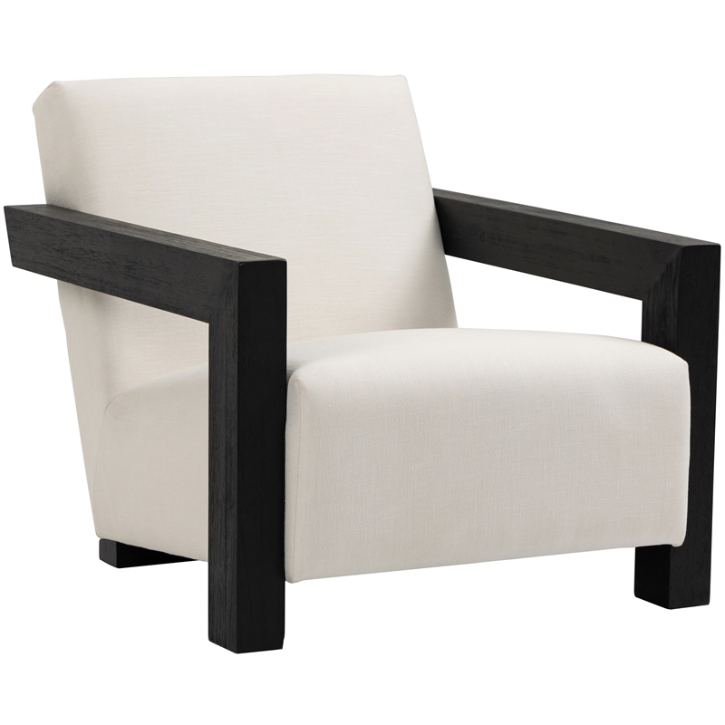 Meridian Furniture Ward Cream Linen Textured Fabric Accent Chair