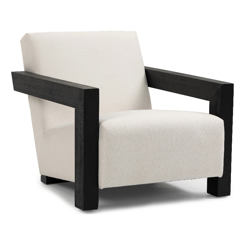 Meridian Furniture Ward Cream Linen Textured Fabric Accent Chair