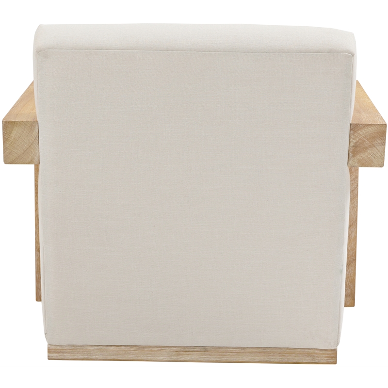 Meridian Furniture Ward Cream Linen Textured Fabric Accent Chair