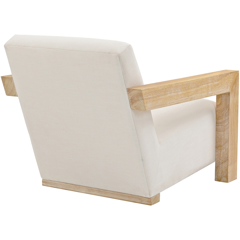 Meridian Furniture Ward Cream Linen Textured Fabric Accent Chair