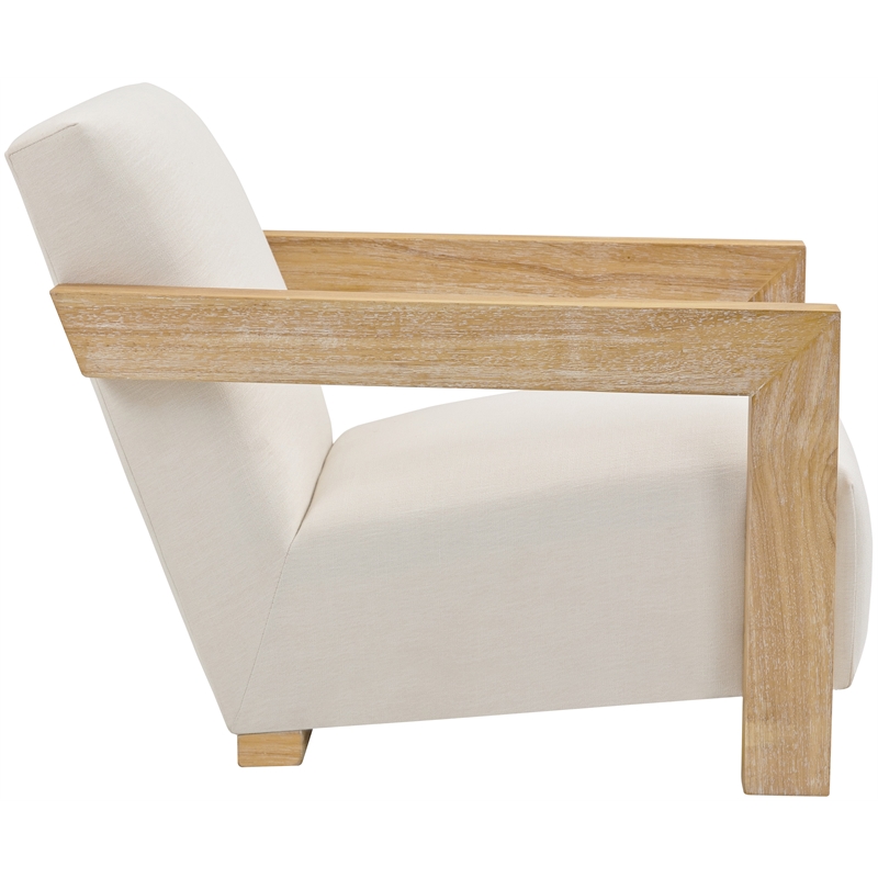 Meridian Furniture Ward Cream Linen Textured Fabric Accent Chair