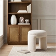 Meridian Furniture Bowen Cream Faux Shearling Teddy Fabric Ottoman/Stool