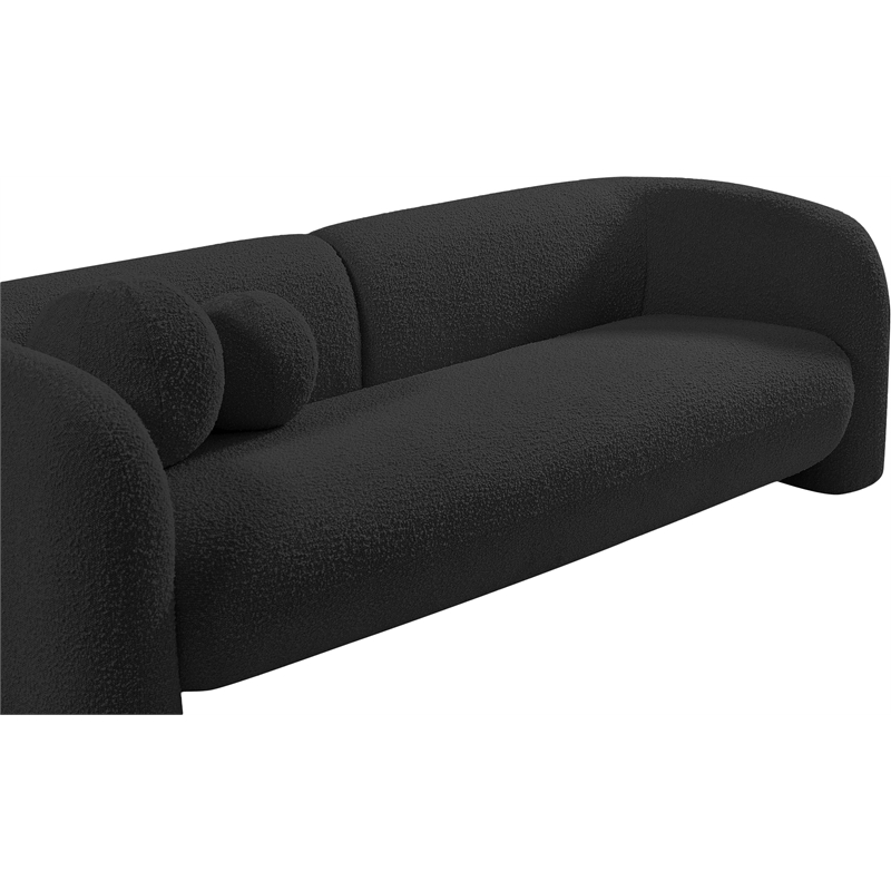 Meridian Furniture Emory Black Boucle Fabric Loveseat