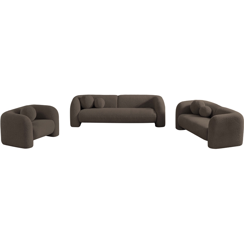 Meridian Furniture Emory Brown Boucle Fabric Chair