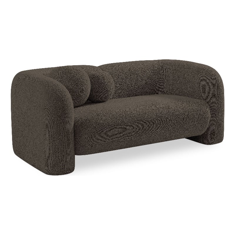 Meridian Furniture Emory Brown Boucle Fabric Loveseat