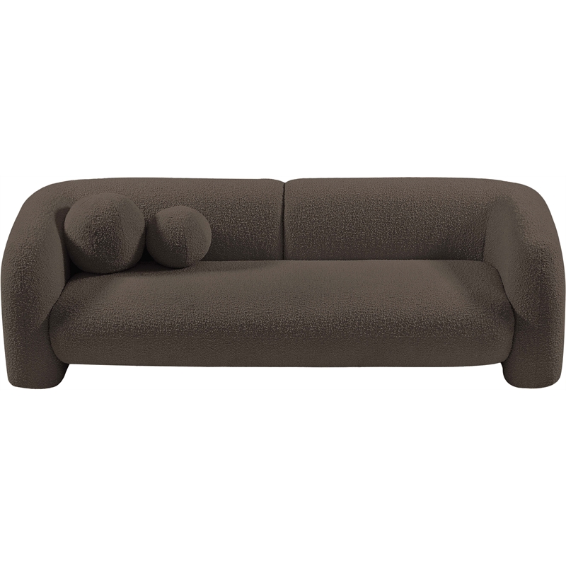 Meridian Furniture Emory Brown Boucle Fabric Sofa