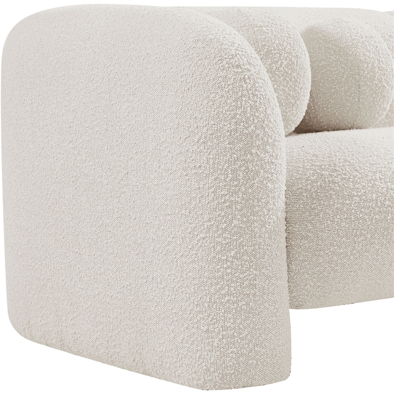 meridian furniture emory cream boucle fabric chair