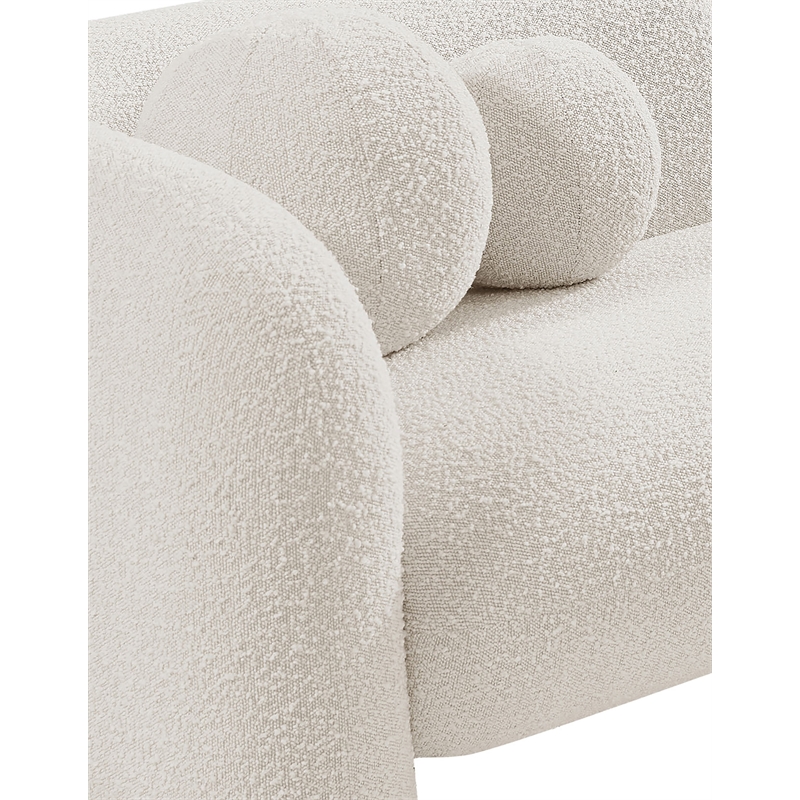 meridian furniture emory cream boucle fabric chair