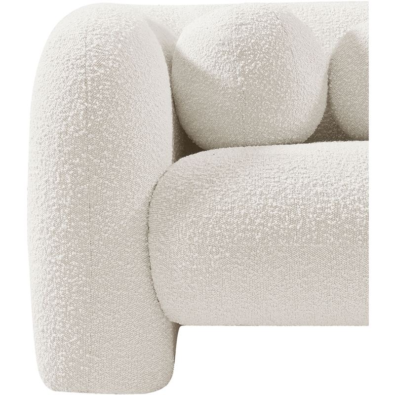 meridian furniture emory cream boucle fabric chair