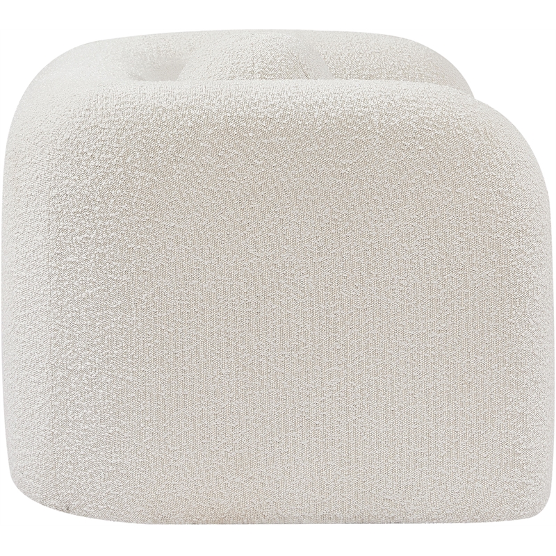 meridian furniture emory cream boucle fabric chair
