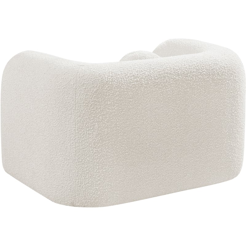 meridian furniture emory cream boucle fabric chair