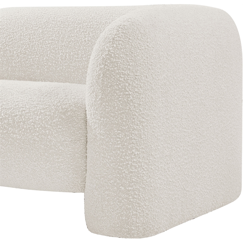 meridian furniture emory cream boucle fabric chair