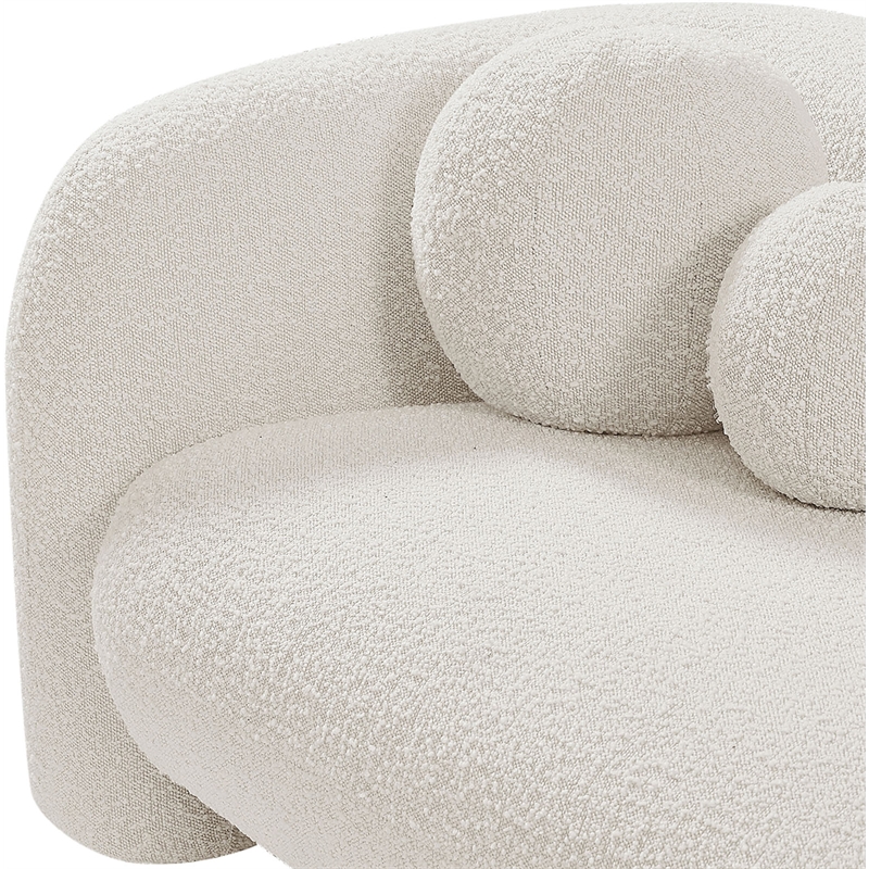 meridian furniture emory cream boucle fabric chair