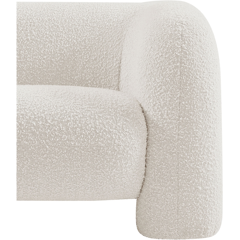 meridian furniture emory cream boucle fabric chair