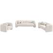 Meridian Furniture Emory Cream Boucle Fabric Loveseat