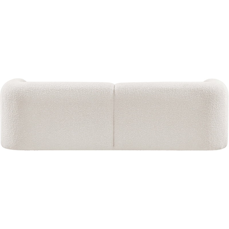meridian furniture emory cream boucle fabric sofa