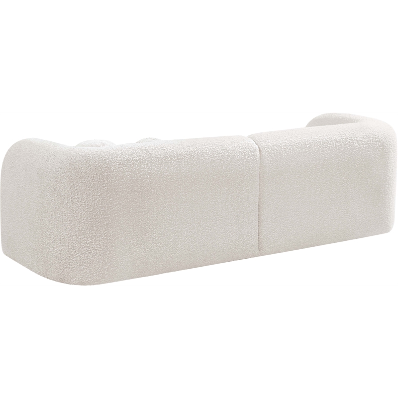 meridian furniture emory cream boucle fabric sofa