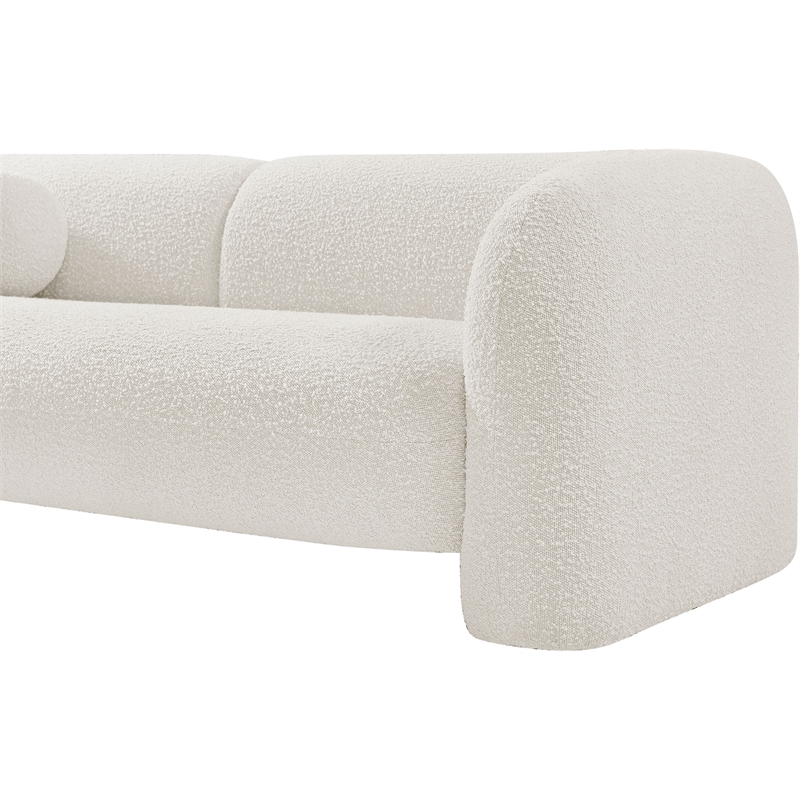 meridian furniture emory cream boucle fabric sofa