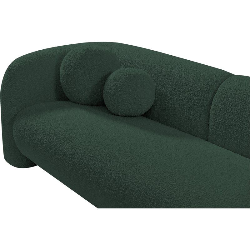 Meridian Furniture Emory Green Boucle Fabric Loveseat