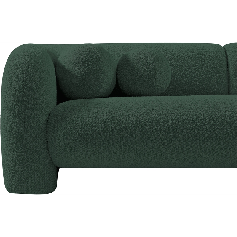 Meridian Furniture Emory Green Boucle Fabric Sofa