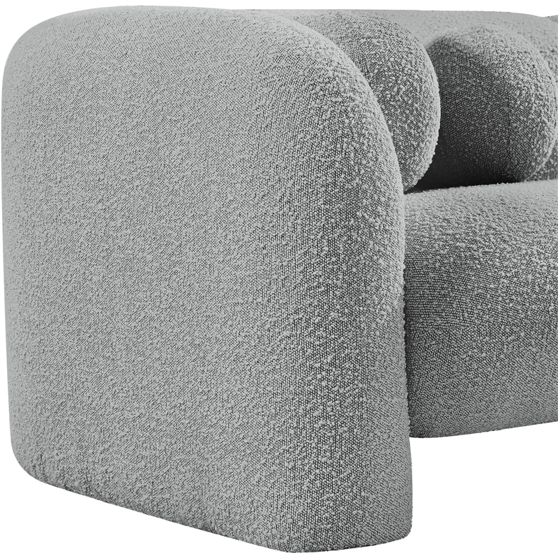 meridian furniture emory grey boucle fabric chair