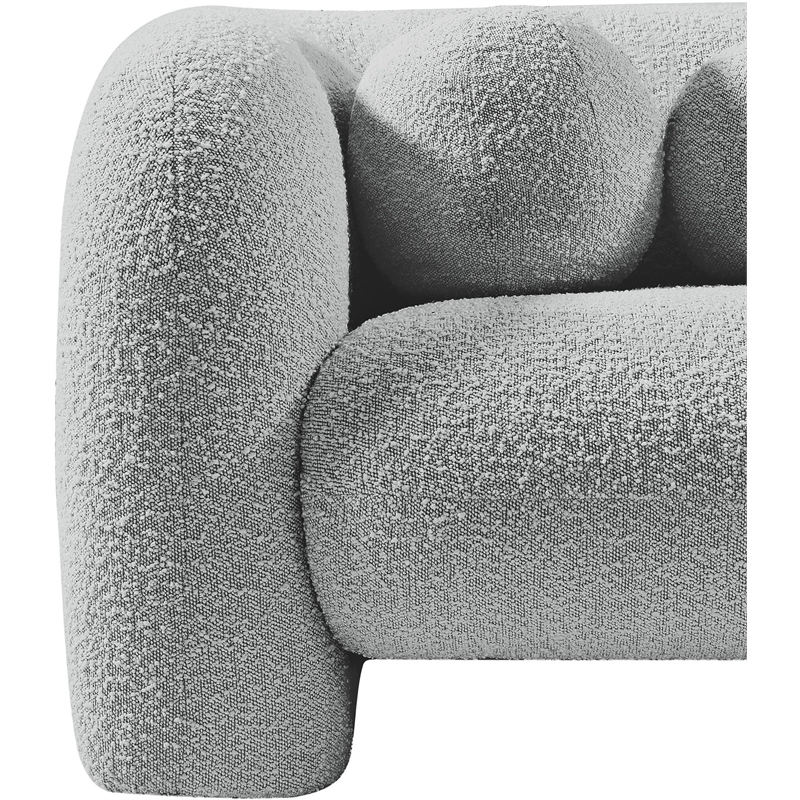 meridian furniture emory grey boucle fabric chair